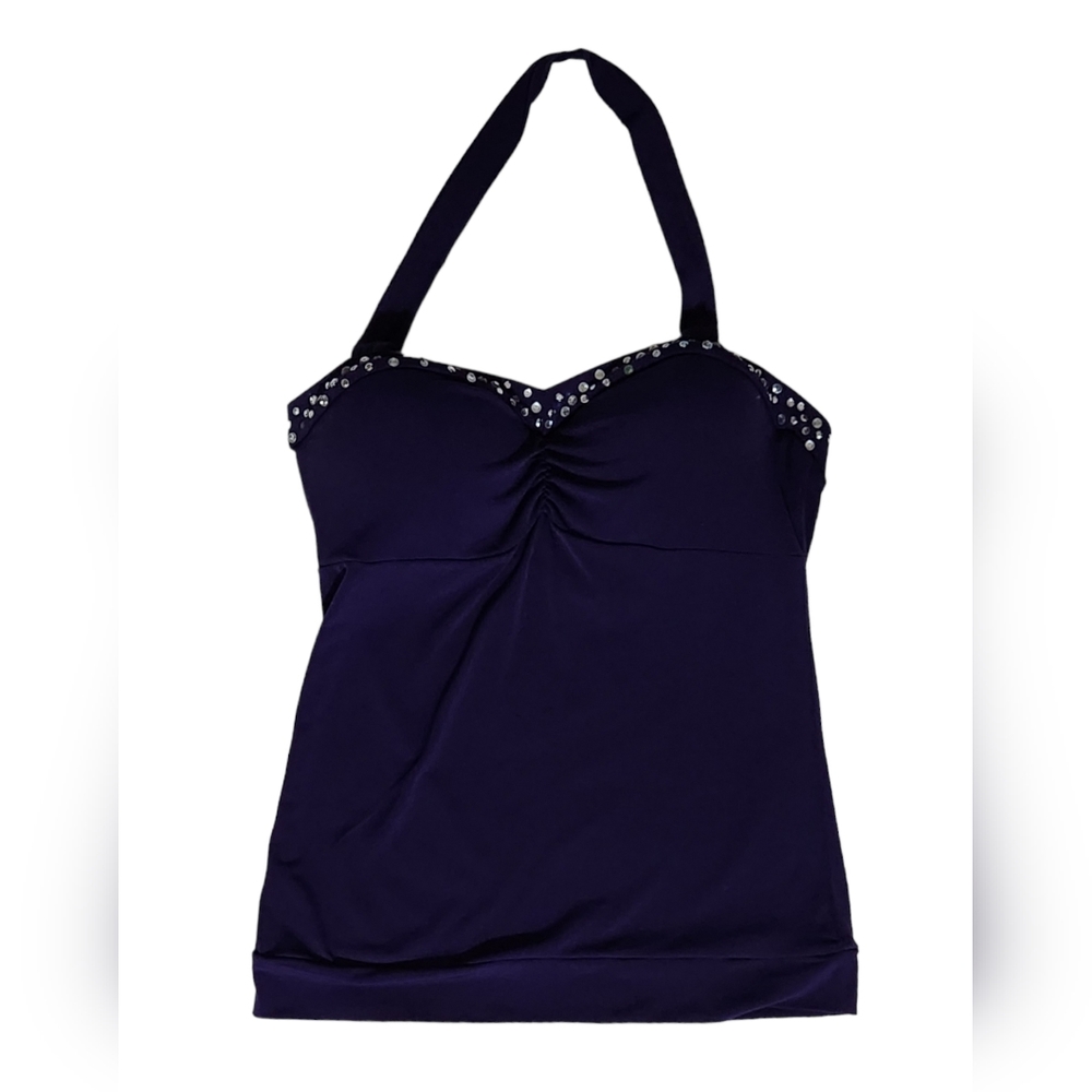 2000s Y2K Lots of love  purple tank top  halter size M